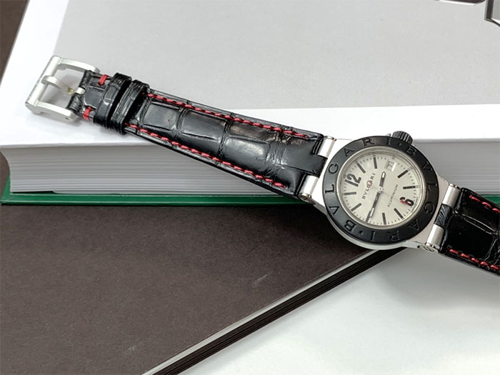 白金堂オリジナル クロコダイル BVLGARI ブルガリ SC38S/アルミニウム対応ベルト（ディアゴノスクーバー クロノグラフ/アルミニウム対応ベルト）  H0000010 白金堂オリジナル｜時計ベルト専門店 業界最大数4000本以上を揃える時計ベルト.comです。